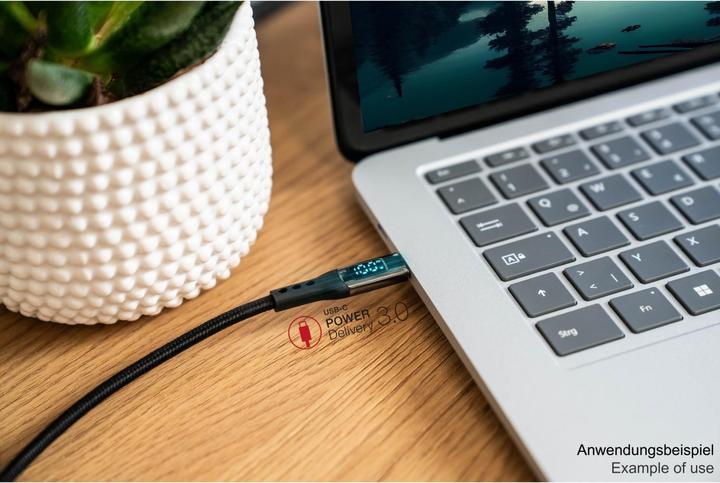 Actual product image Good Connections USB 2.0 charging and data cable 100W with digital display USB-C plug to (1 m, USB 2.0, 100 W)