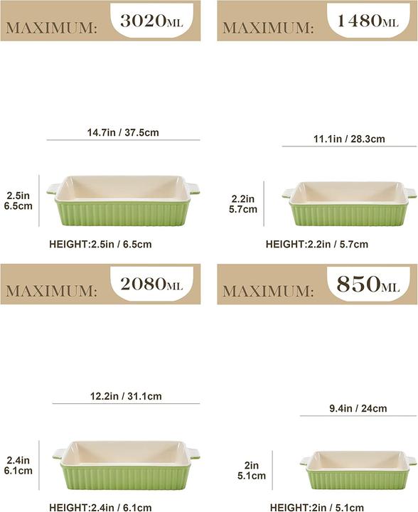 Produktbild Malacasa Auflaufform-Set aus Keramik