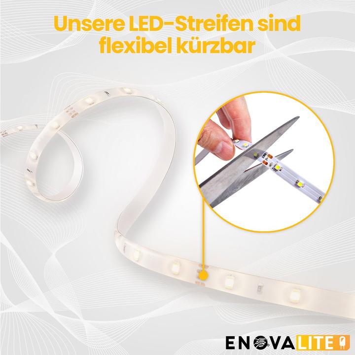 Actual product image Enovalite Set of LED strips, RGB, including remote control and power supply unit (RGB, 500 cm, Indoor)