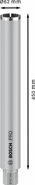 Produktbild Bosch Professional Zubehör PRO Core Cutter wet, 62 x 450 mm, 1 1/4-Zoll-UNC (62 Millimeter)