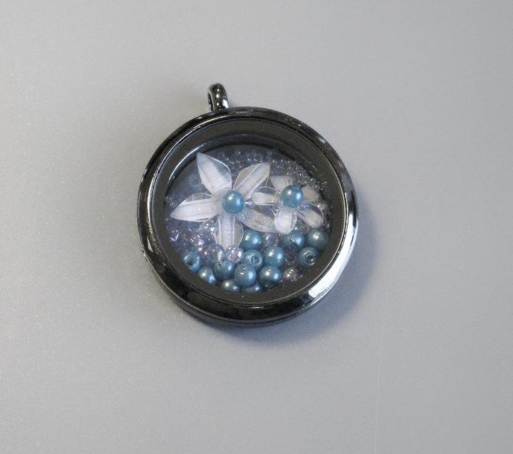 Immagine prodotto Hobby & Crafting Fun Ciondolo a medaglione "Round", Ø circa 2,9 cm, metallo/vetro (Metallo)