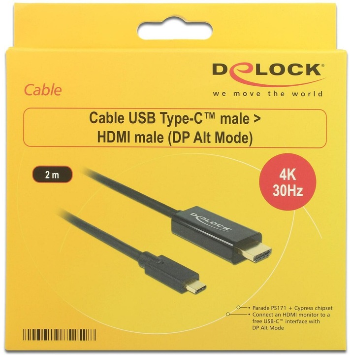 Produktbild Delock USB Typ C — HDMI (Typ A) (2 m, HDMI, USB Typ C)