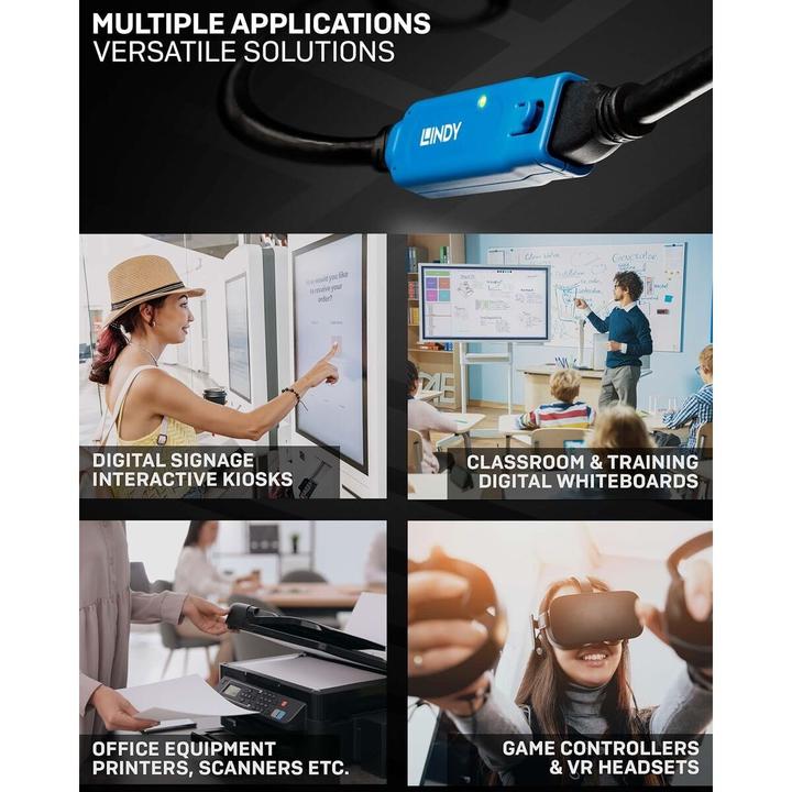 Actual product image Lindy 5m USB 3.2 Gen 1 C/A Active Extension Pro (5 m, USB 3.2 Gen 1)