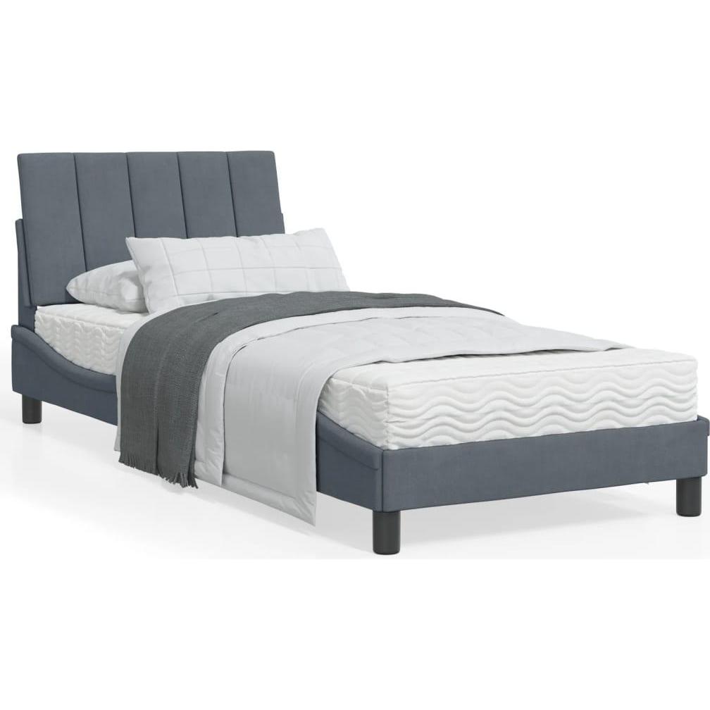 VidaXL, Bett, Bettgestell mit LED-Leuchten Samt (90 x 200 cm)