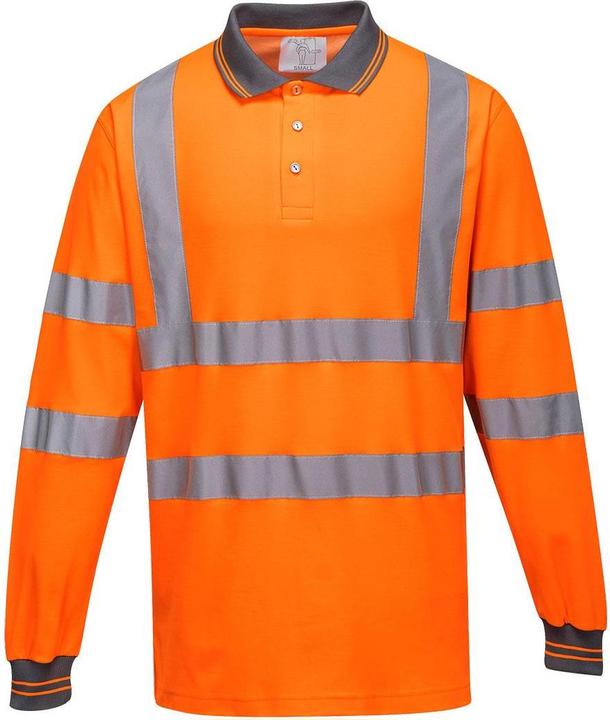 Actual product image Portwest Mens Hi-Vis Long-Sleeved Safety Polo Shirt