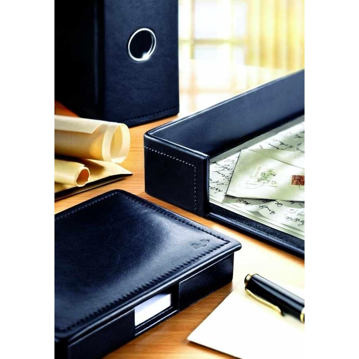 Thumbnail - Läufer, Schreibtisch Accessoire, Zettelbox Modena Leder schwarz