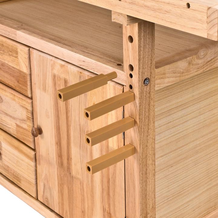 Produktbild Dema Hobelbank Werkbank Vollholz 125x50x85cm (50 cm, 125 cm)