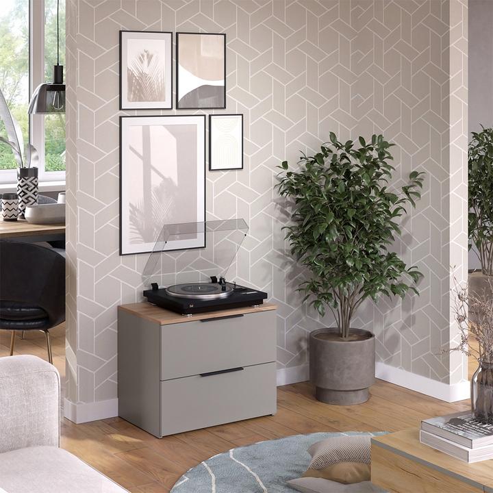 Produktbild Vicco Kommode Wido, Greige/Sonoma, 60 x 50 cm mit 2 Schubladen (60 x 50 x 40 cm)