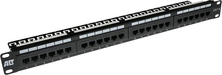 Productafbeelding ACT Patchpanel CAT 6 UTP 24-poorten met kabelbeheerbeugel PATCHPANEL 24P UTP C6 CAB BAR