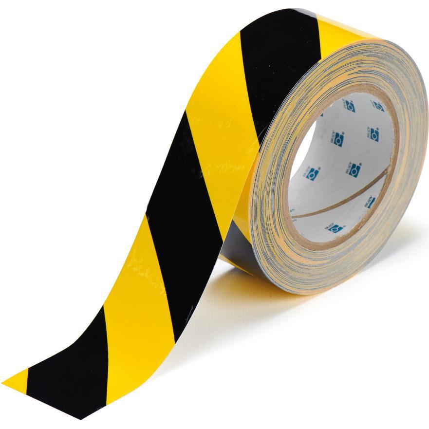 Brady, Klebeband, B-514, ToughStripe, Bodenmarkierbänder, Polyester, schwarz/gelb, 50,8mm x 30m (104317) (50.80 mm)