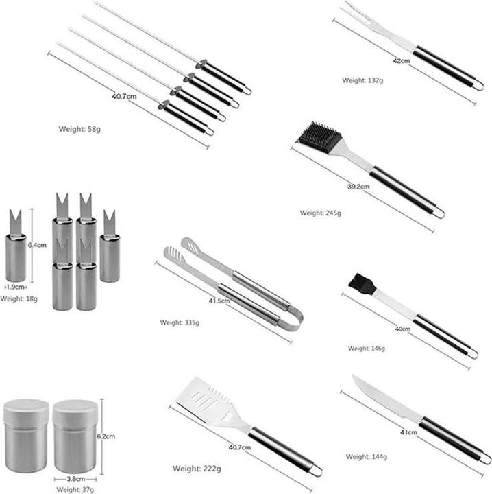 Image du produit Hermex Couverts pour barbecue Coffret barbecue Equipement pour barbecue Accessoires pour barbecue