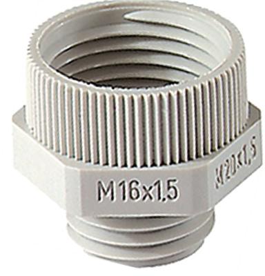 Actual product image Jacob Raising with hexagonal external thread M16 internal thread M20Polyamide light grey RAL 7035