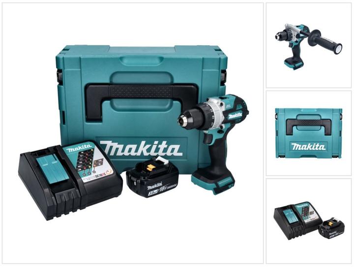 Actual product image Makita DHP 486 RF1J Battery impact drill 18 V 130 Nm Brushless + 1x rechargeable battery 3.0 Ah + charger + (Rechargeable battery operated)