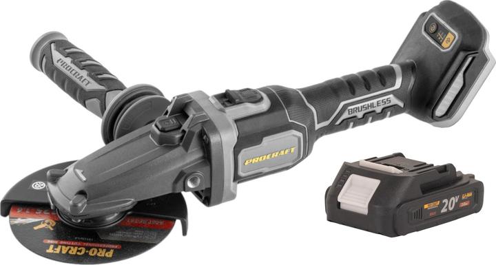 Image du produit Procraft Industrial AG125Cbb Meuleuse d'angle sans fil à tête plate 20 V 125 mm Brushless + 1x (125 mm)