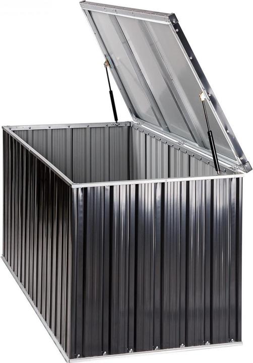 Produktbild Dema Metall Garten Gerätebox Auflagenbox Aufbewahrungsbox Truhe 770 L anthrazit weiss