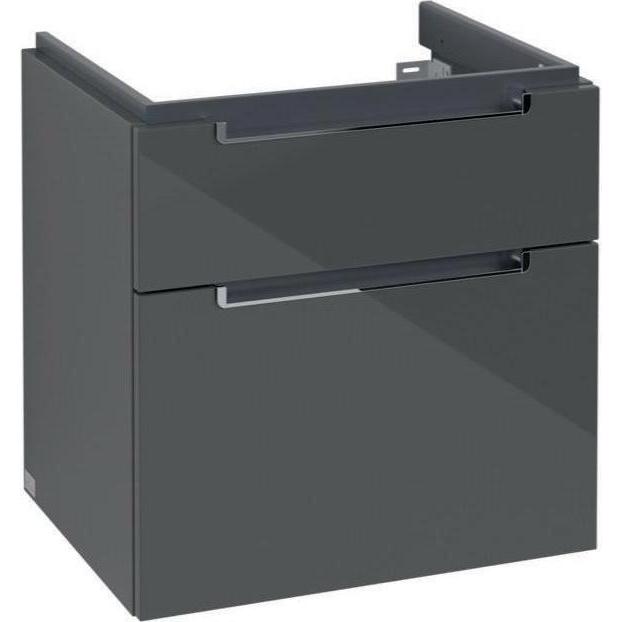 Villeroy & Boch, Armadietto lavabo, V&B Mobiletto SUBWAY 2.0 per lavabi 587x590x454mm Grigio Lucido (58.70 x 45.40 x 59 cm)
