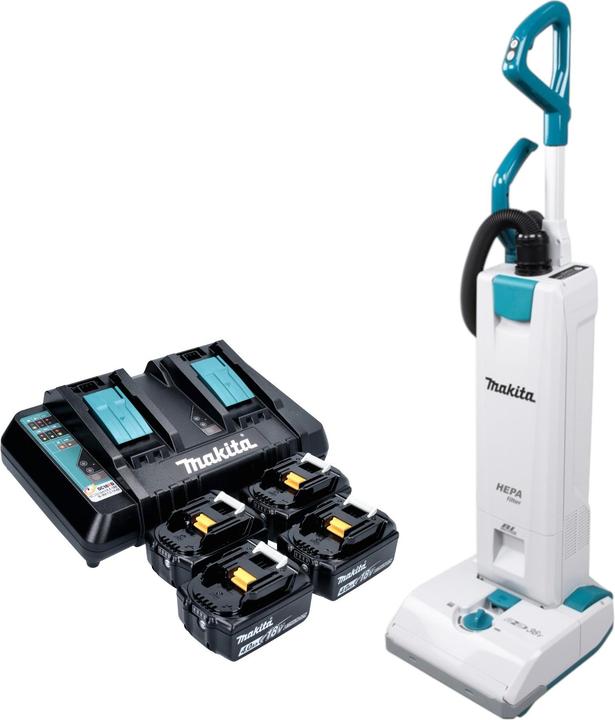 Produktbild Makita DVC 560 PM4 Akku Staubsauger 36 V ( 2x 18 V ) 5 l Brushless + 4x Akku 4,0 Ah + Ladegerät (Trockensauger)