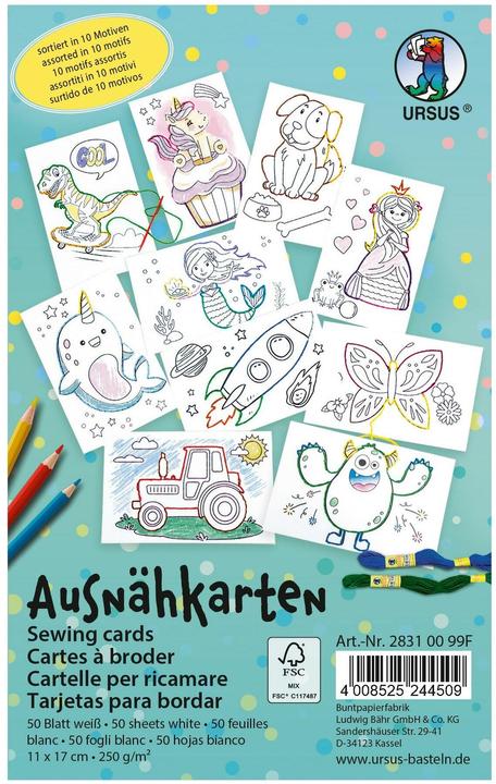 Ursus Ausnähkarte (250 g/m², 50 x)