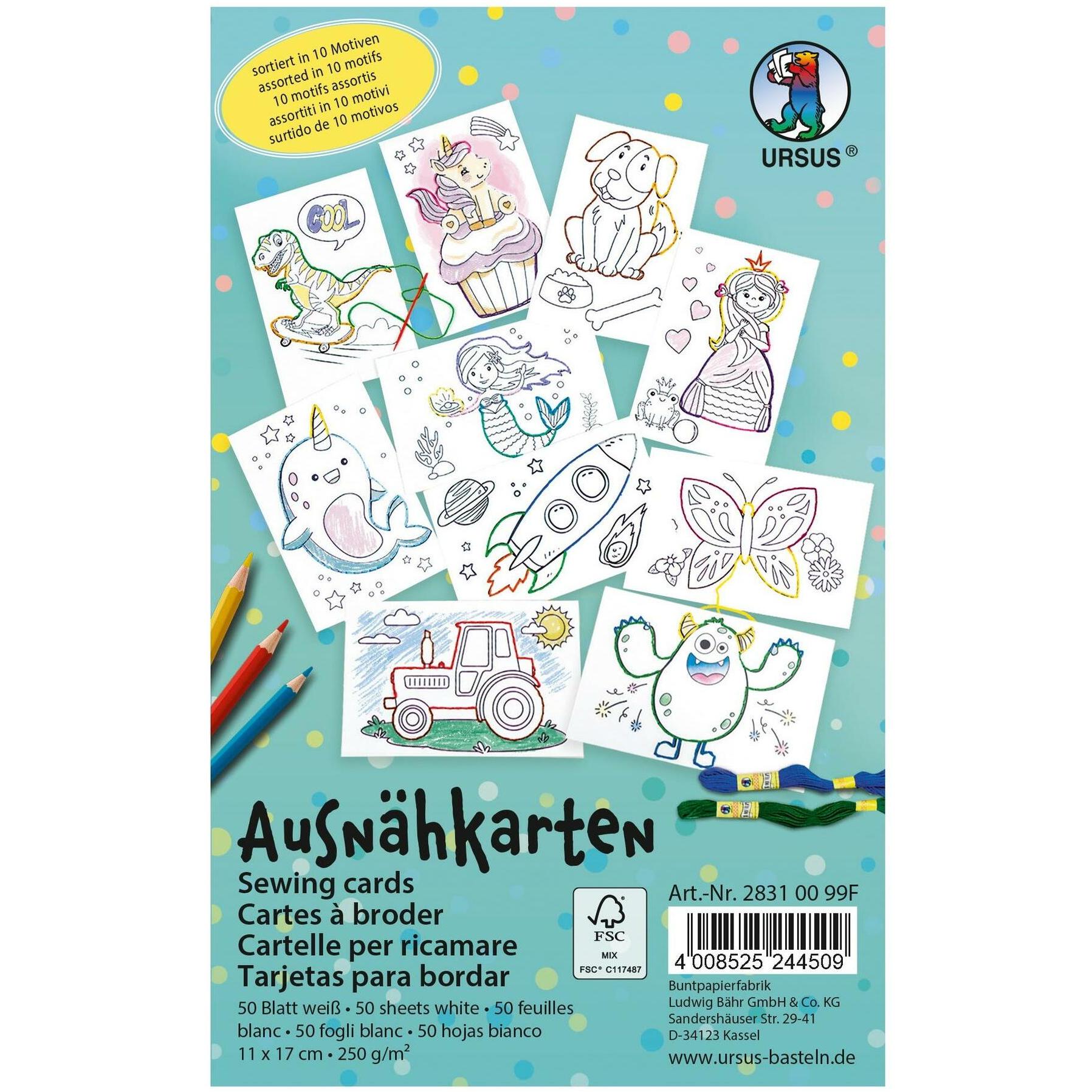 Ursus, Bastelpapier, Ausnähkarte (250 g/m², 50 x)