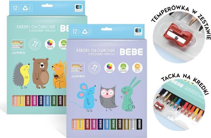 Produktbild Oster Jumbo dreieckige Buntstifte 12 Farben BB Pastell (12x)