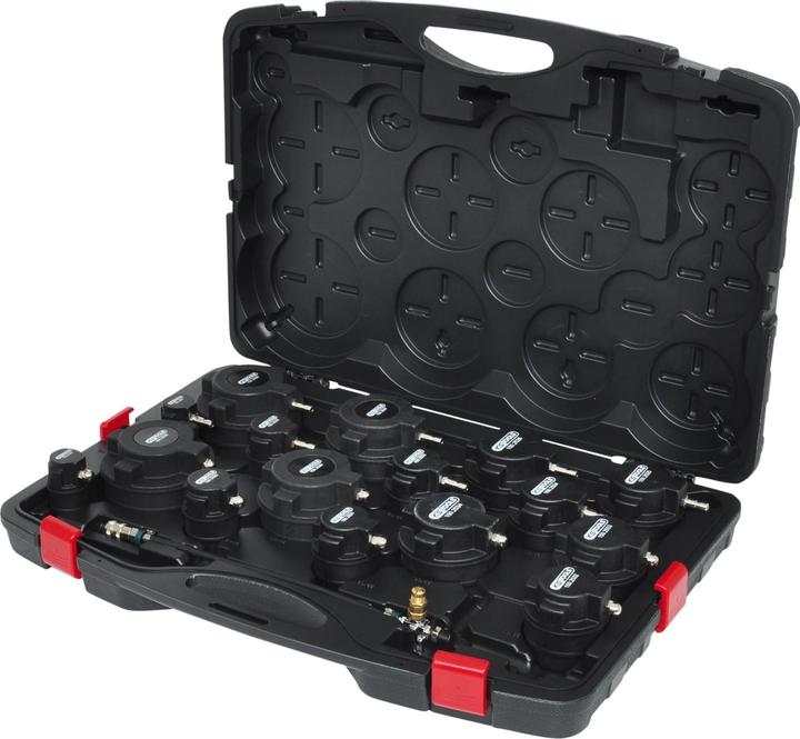 Actual product image KS Tools Turbo system pressure tester kit with stepped adaptor, 17 pcs