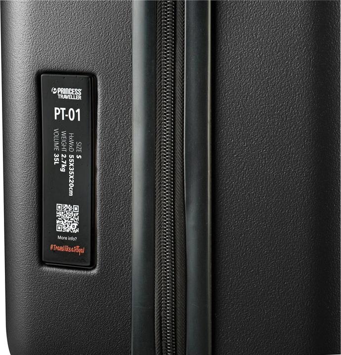 Actual product image Princess Traveller PT01 - Handbagage koffer - Pitch Black - S - 55cm (35 l)
