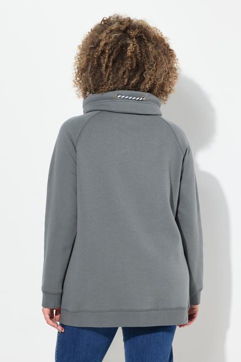 Image du produit Ulla Popken Sweat-shirt à col montant et évasé. Poches et manches raglan. (46, 48)