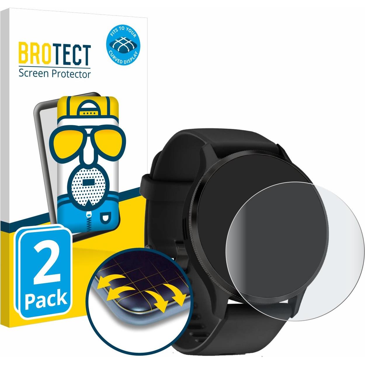 BROTECT Full-Cover Displayschutz Matt, Smartwatch Schutzfolie, Grau