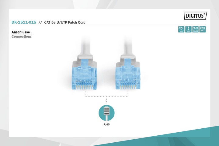 Produktbild Digitus Netzwerkkabel (U/UTP, CAT5e, 1.50 m)