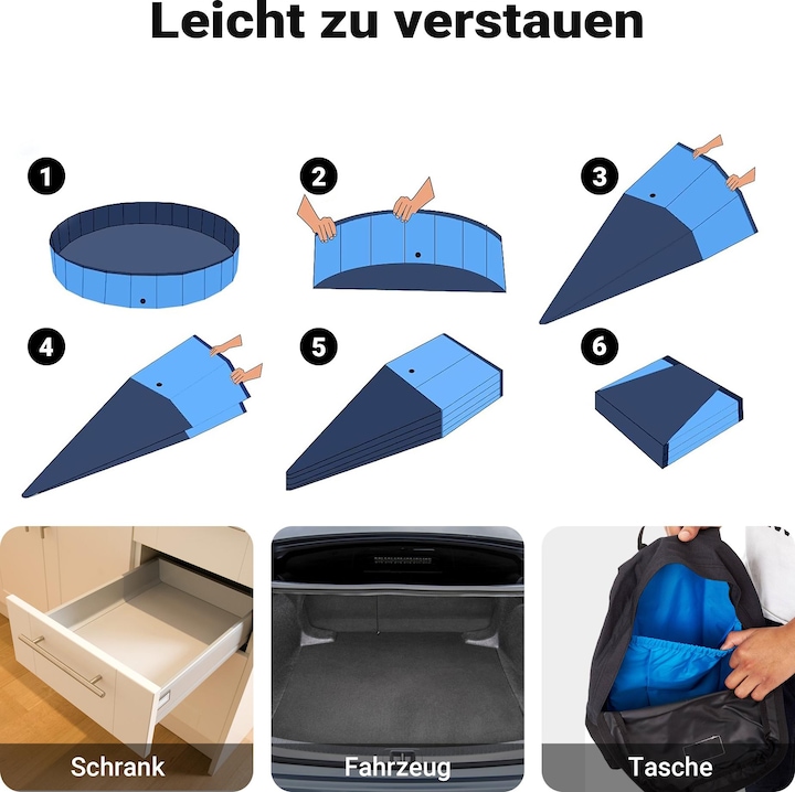 Image du produit Wiltec Fudajo piscine pour chien 120x30cm piscine pour chien pataugeoire pour chien baignoire pour chien (Piscine pour chiens)