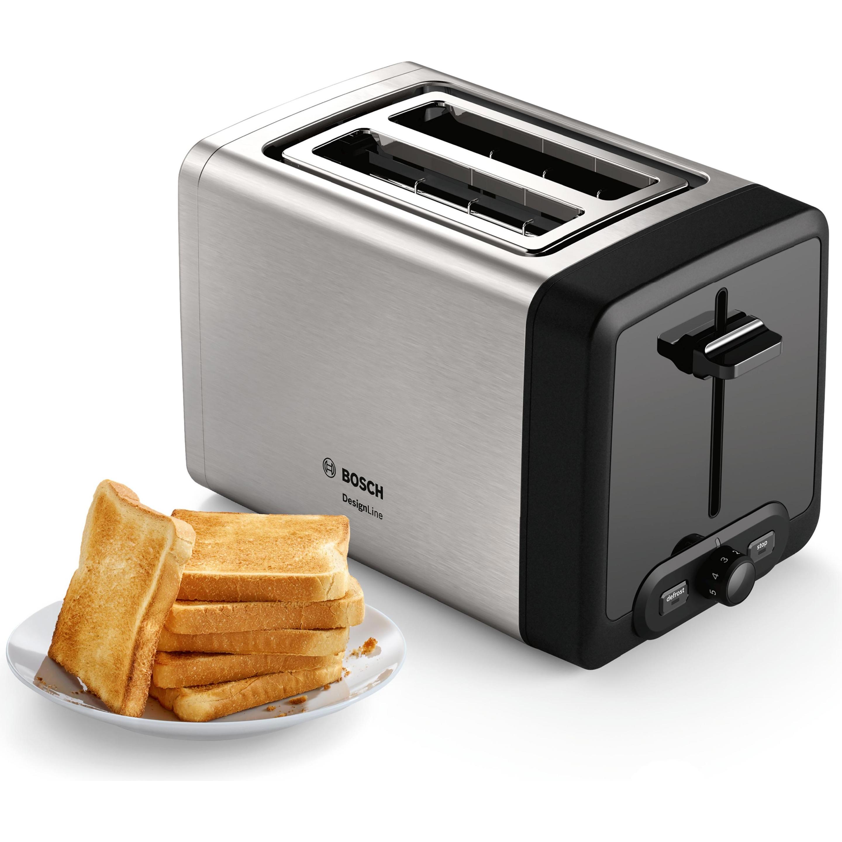 Thumbnail - Bosch Hausgeräte Kompakt DesignLine, Toaster, Schwarz, Silber
