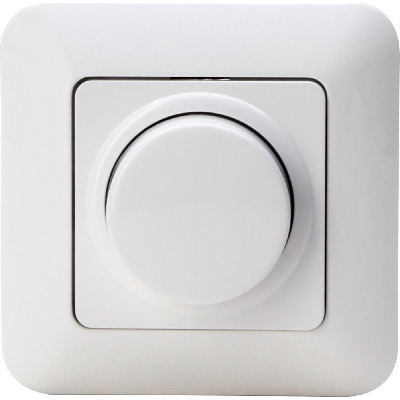 Kopp, Lichtschalter + Storenschalter, Cadiz LED Druck-Wechsel-Dimmer 3-30 W arktis-weiss