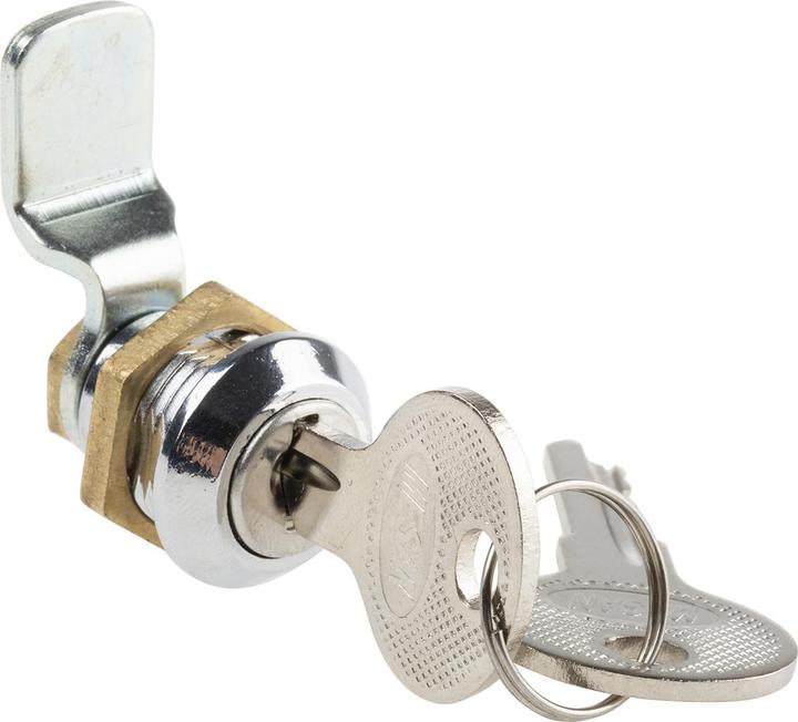 Actual product image RS PRO Drawer lock, 16.2 dia. x 14.2mm, unlockable with key (40 mm)