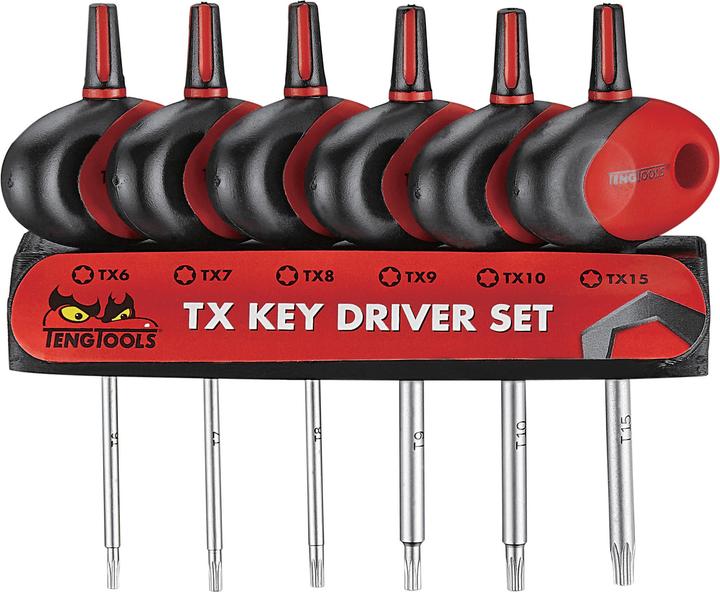 Teng Tools 6-Piece Torx Key Set, T-handle Shape