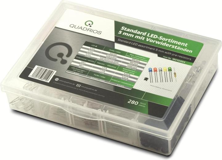 Actual product image Quadrios LED range red, green, yellow, blue, cool white, warm white 20 m