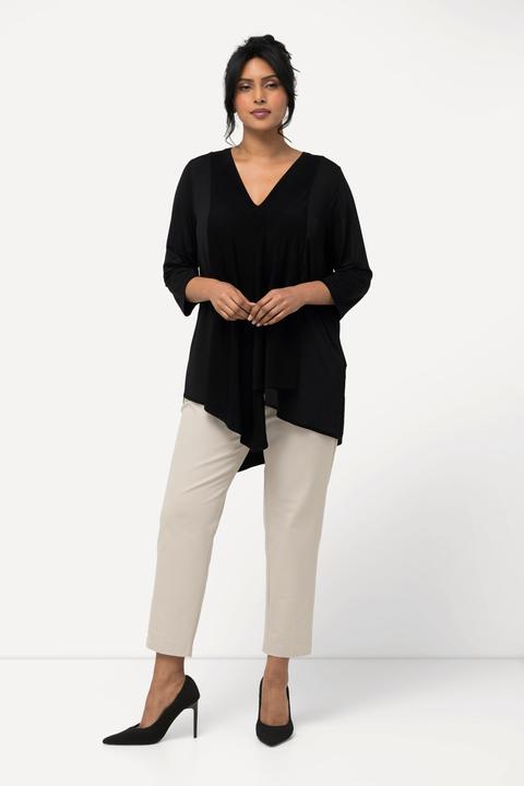 Produktbild Ulla Popken Slinkyshirt, Lagenoptik, A-Linie, V-Ausschnitt, 3/4-Arm (50, 52)