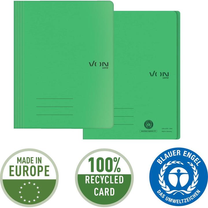 Image du produit von Dossier rapide avec mécanisme de reliure, A4, vert, 10 pièces (A4, 10x)