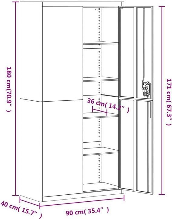 Actual product image vidaXL Bakarne (90 x 40 x 180 cm)