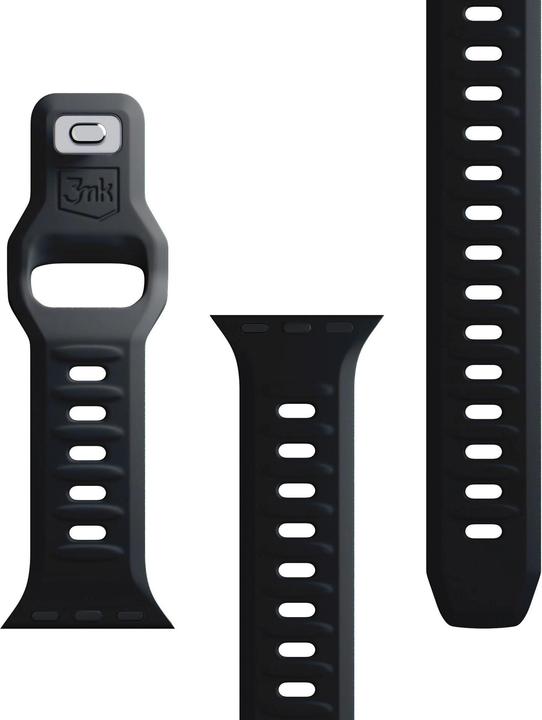 Produktbild 3MK Silicone Watch Strap czarny/black dla Apple Watch 42/44/45/49mm (Silikon, Edelstahl)