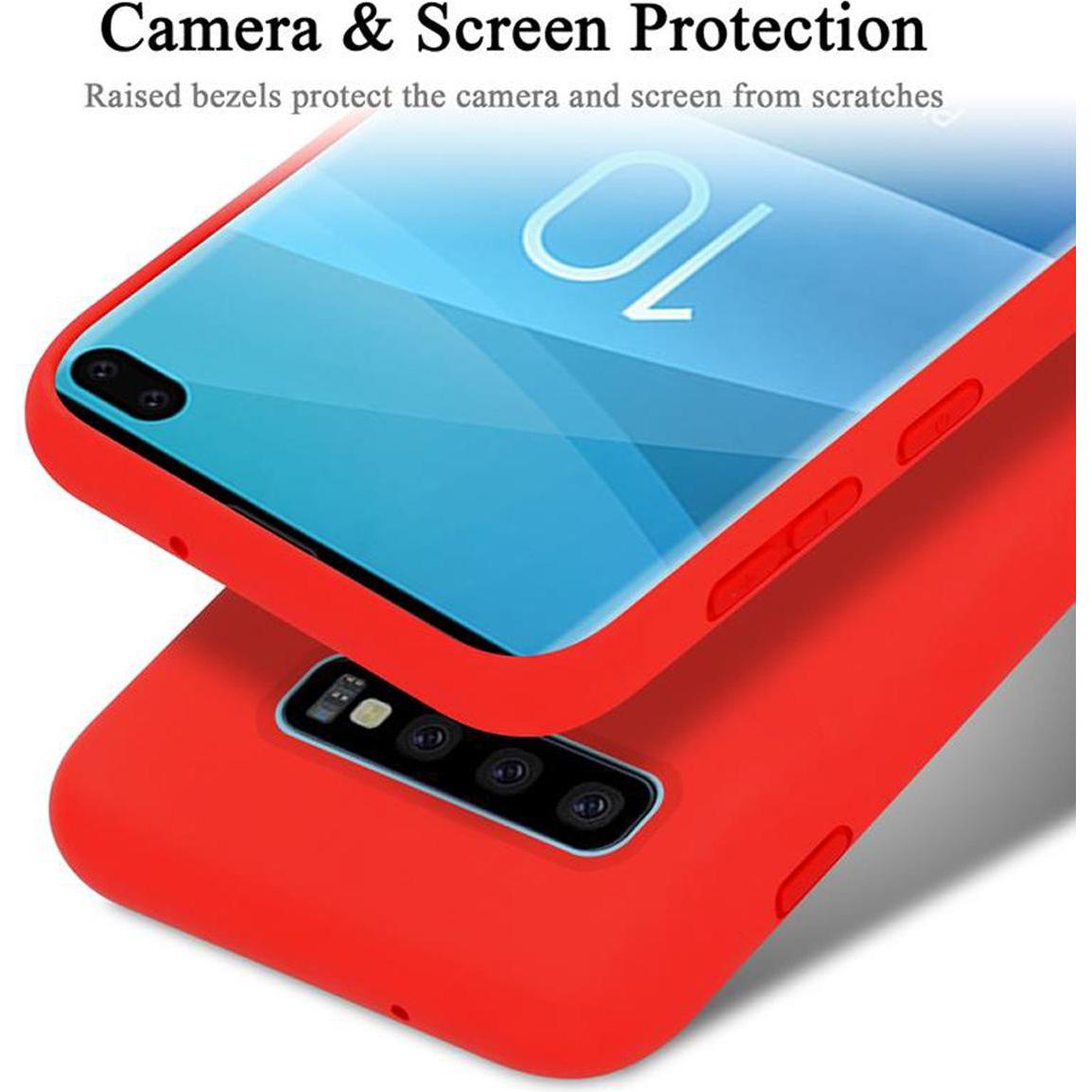Thumbnail - Cadorabo TPU Liquid Silicone Case Cover (Samsung Galaxy S10+), Smartphone Hülle, Rot