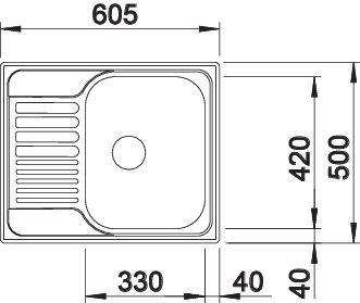 Produktbild Blanco Tipo 45 S Mini (Aufsatzspülbecken, 50 cm, 60.50 cm)