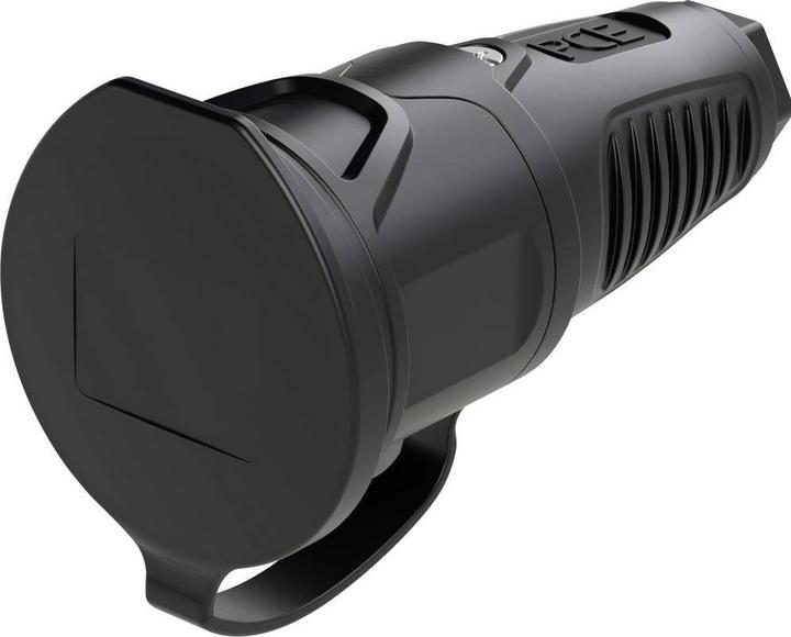 Actual product image PCE Socket earthing contact coupling solid rubber 250V with cover IP54 2521-ss
