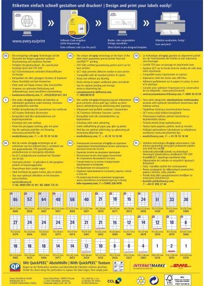 Actual product image Avery Universal labels