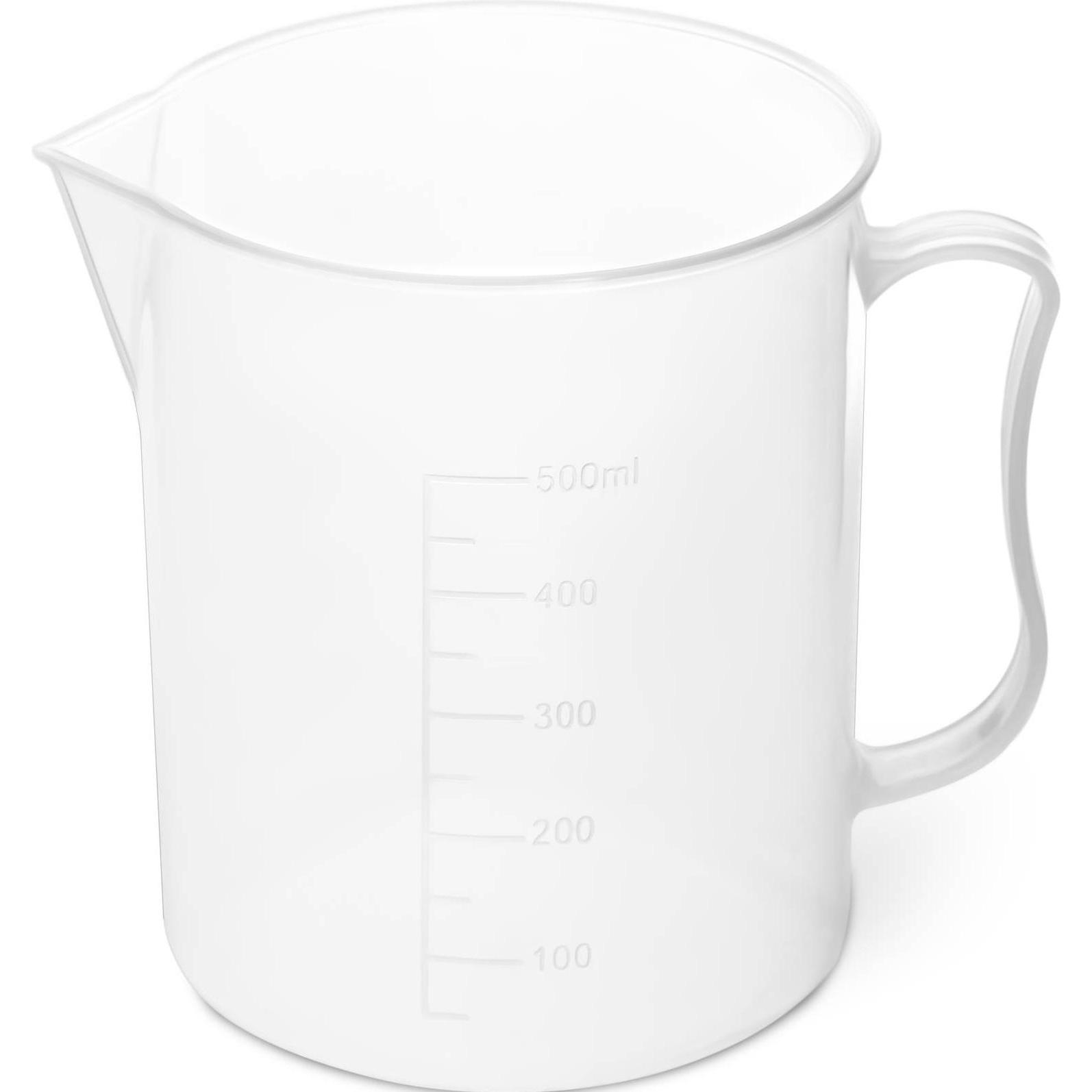 Steinberg, Laborbedarf, Messbecher Labormessbecher Plastik Dosierhilfe Kunststoff 500 ml 10 Stück