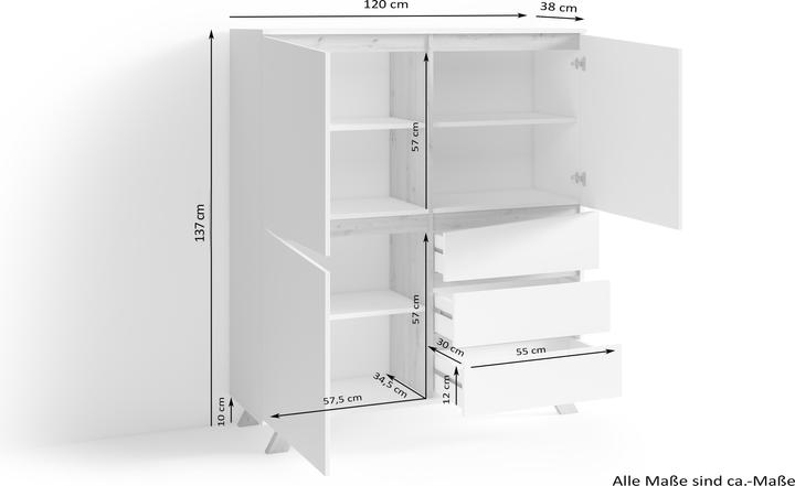 Image du produit ByLiving Valentin (120 x 38 x 137 cm)