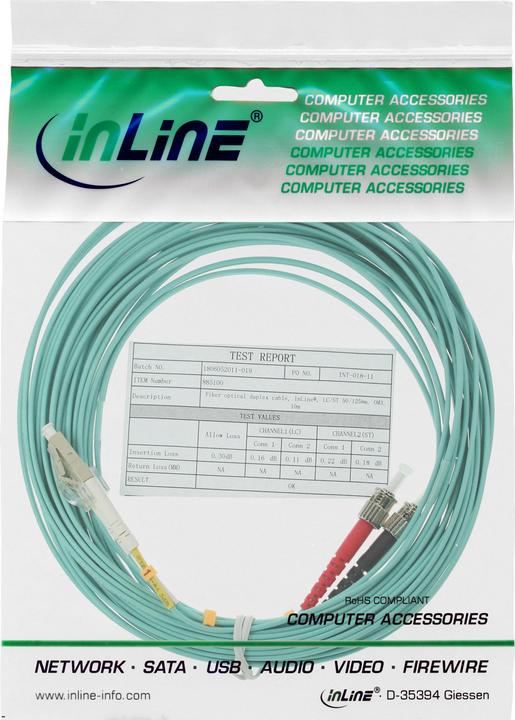 Produktbild InLine LWL Duplex Kabel LC/ST 50/125um OM3 2m (CAT6, 2 m)