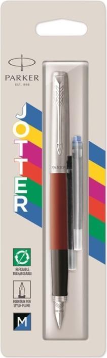 Actual product image Parker JOTTER Originals C.C. M Bl/SW fountain pen (Stainless steel, Red, 1 x)