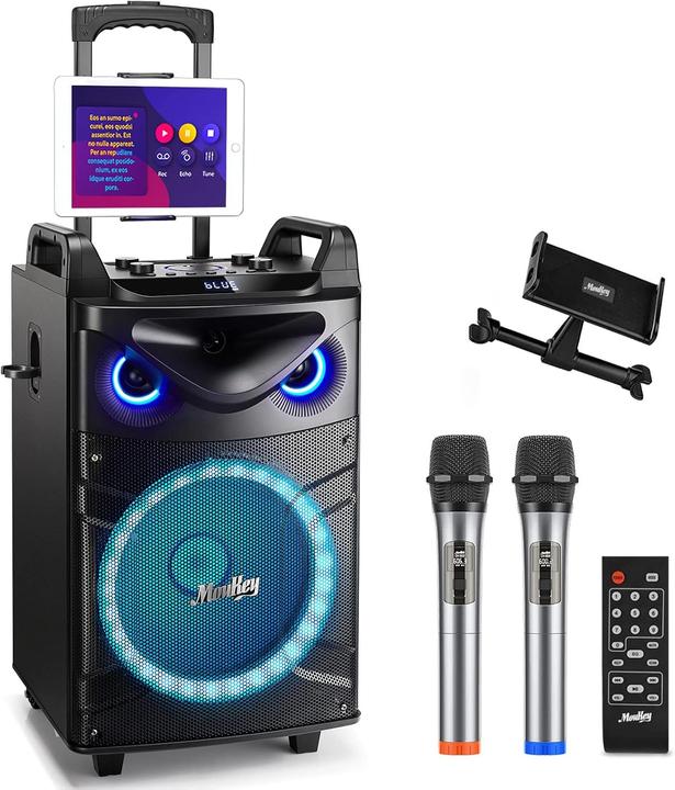 Actual product image MouKey Karaoke Maschine MTs12-1 mit zwei Mikrofonen (1x 200 W)
