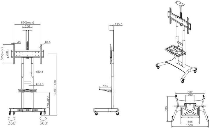 Produktbild Multibrackets M Public Floorstand Basic 180 (Gerätespezifisch, 80", 90 kg)