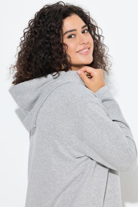 Image du produit Ulla Popken Robe midi en molleton, message format XL, capuche et manches longues (60)